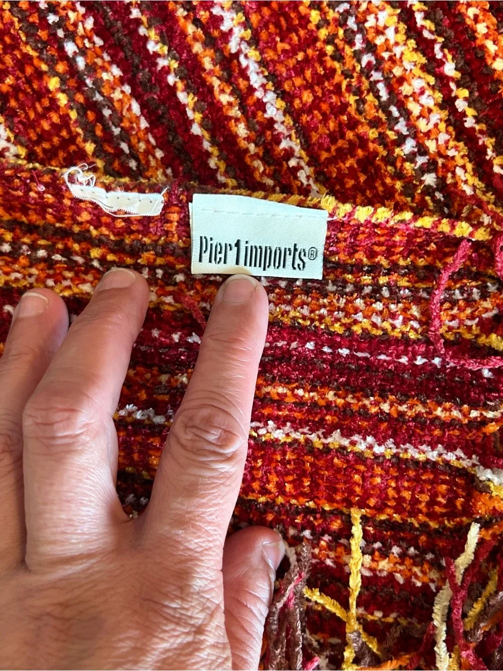 ⭐️5FOR$25⭐️. Pier 1 Imports Orange Wool Throw 6ft. x 4ft.